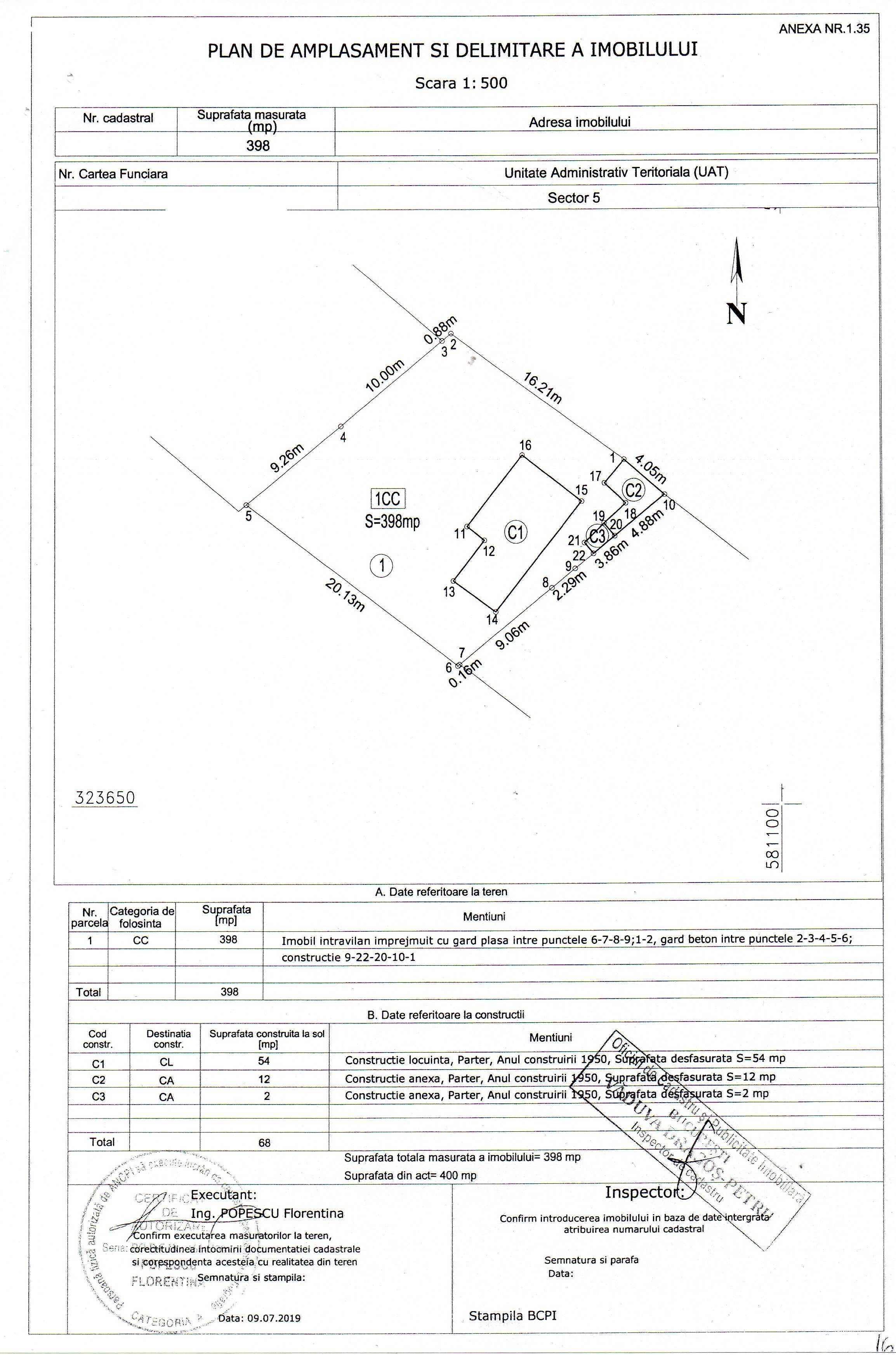 Casă 54 mp, anexe, curte 400 mp, toate utilitățile, urbanism, Sector 5