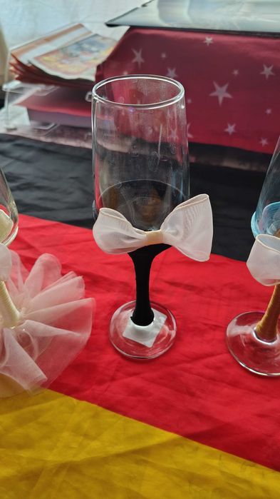 Set 3 pahare cu picior model handmade festive