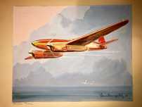 tablou pictura originala Paul Lengellé - Caudron Renault Typhon - 1936