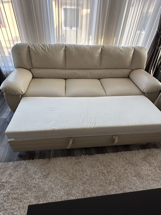 Vand canapea piele + 2 fotolii