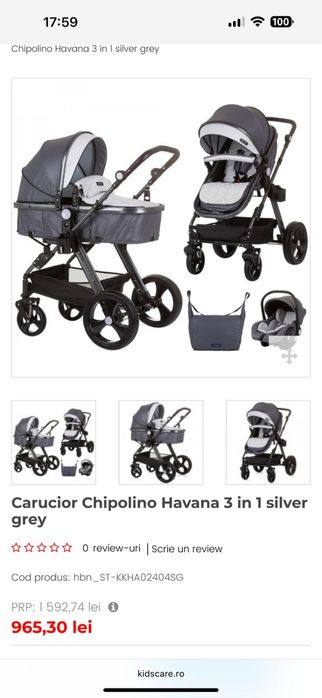 Carucior 3 in 1 havana