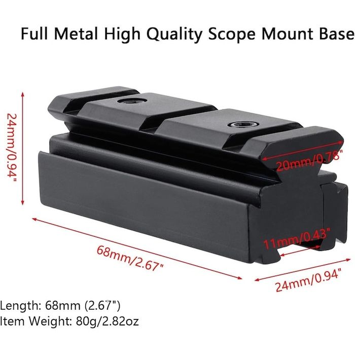 Уивър база адаптер от 11мм към 22мм и 11мм към 11мм