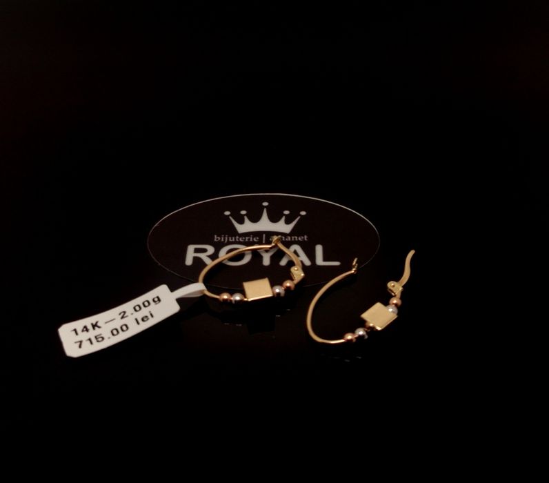 Bijuteria Royal cercei din aur 14k 2.00 gr