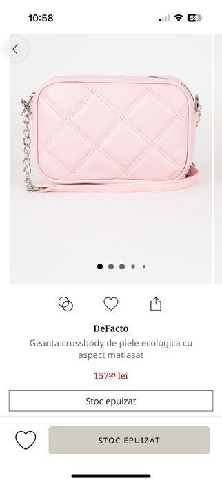 Geantă crossbody roz pastel piele ecologică DeFacto
