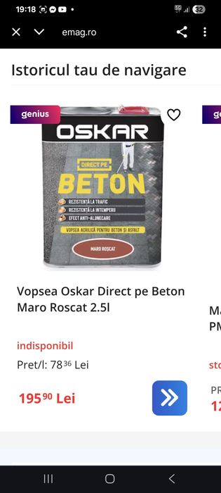 Vopsea oskar 2.5l direct pe beton