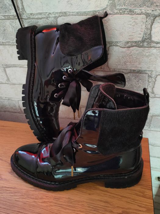 Ботуши EVA MINGE-40 номер,Естествена кожа лак