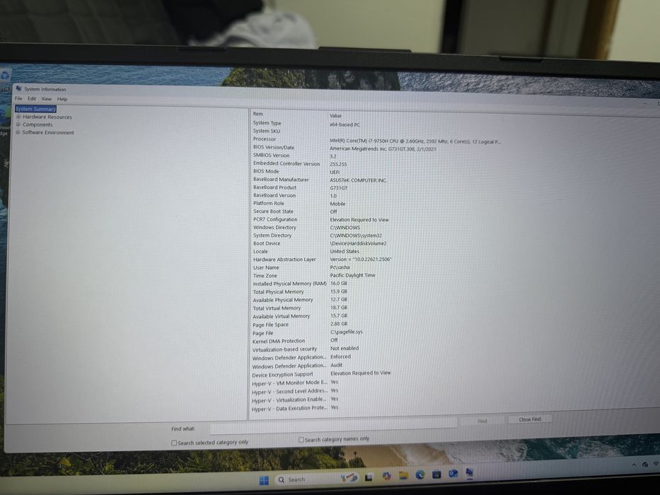 Laptop gaming asus rog strix