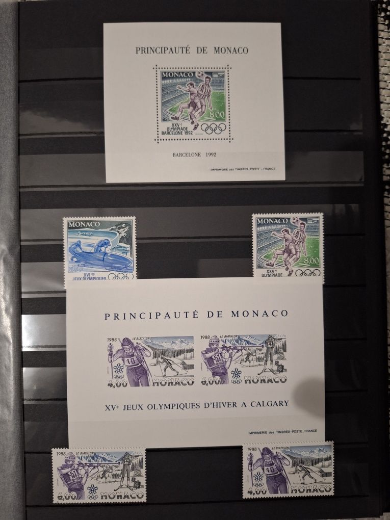 Monaco, timbre, olimpiade 1976, 1980, 1984, 1988, 1992