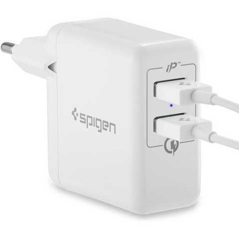 Новый Spigen розетка для умной зарядка 2 USB заряжай технику Грамотно