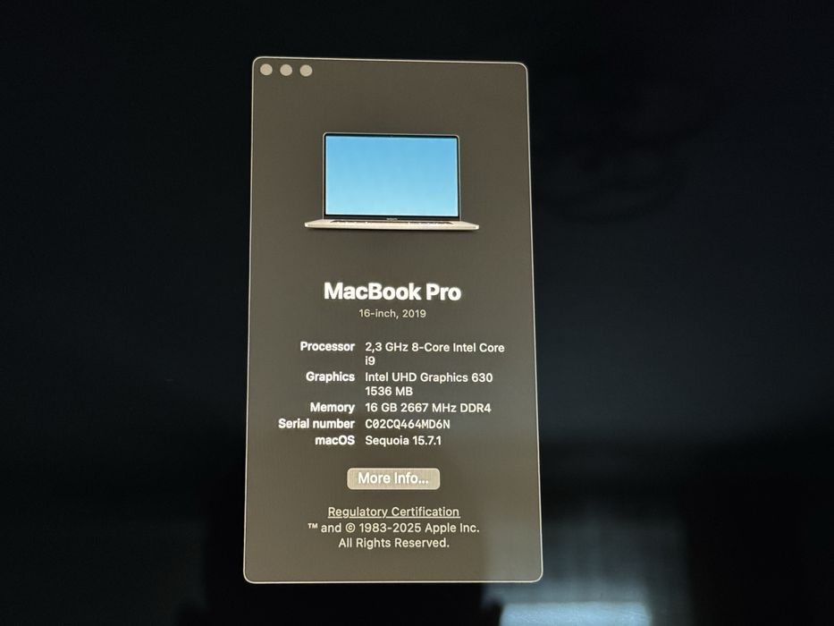Macbook Pro 16 inch | 1Tb SSD | i9 | 16Gb RAM |