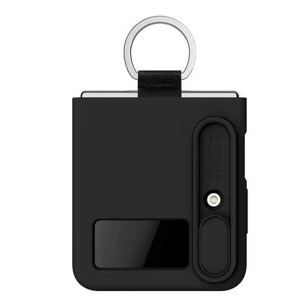 Силиконов калъф Cam Shield Silky за Samsung Galaxy Z Flip 4 5G, черен