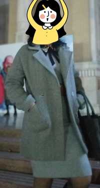 Пальто женское, серое, размер 46-50