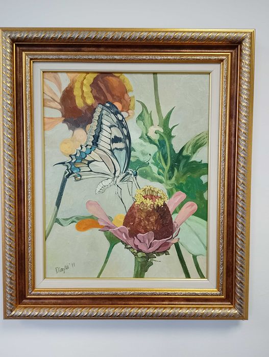 ”Пеперуда”. Ръчно рисувана картина с маслени бои в/у платно. Оригинал.