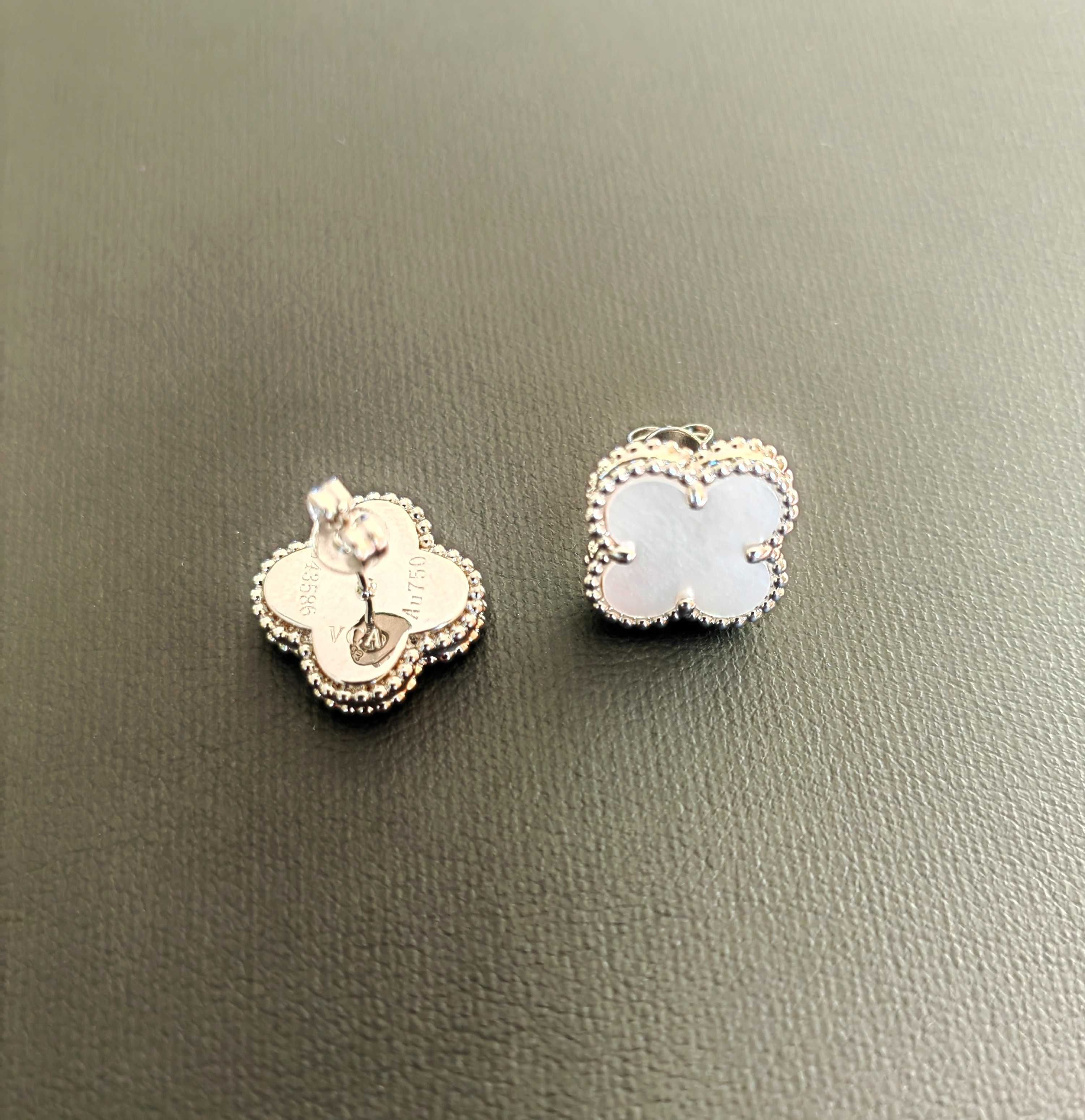 Сребърни обеци с циркониеви камъни Van Cleef & Arpels VCA