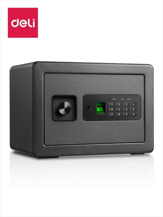 Сейф 250х350х250 Deli 33559 электронный код+отпечаток пальца 10.1 кг