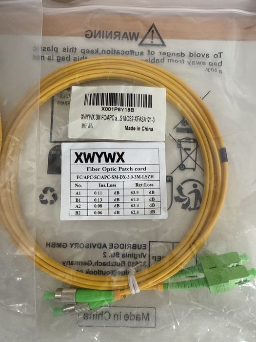 Cablu patch fibră optică 3m OM2/OM3 SXDX LSZH 3.0mm,duplex,LC FC SC ST