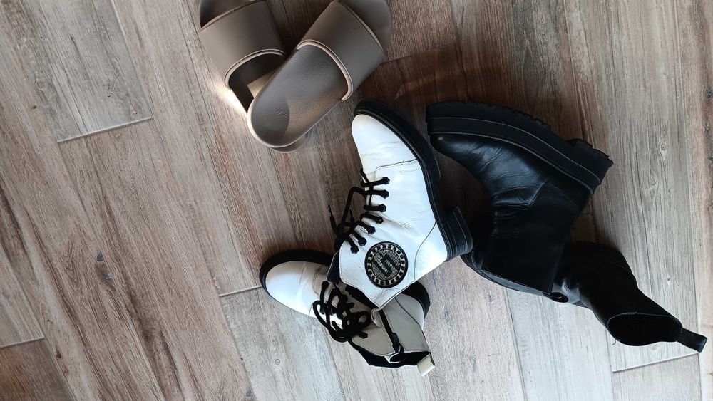 Сет дамски боти естествена кожа + подарък 38номер