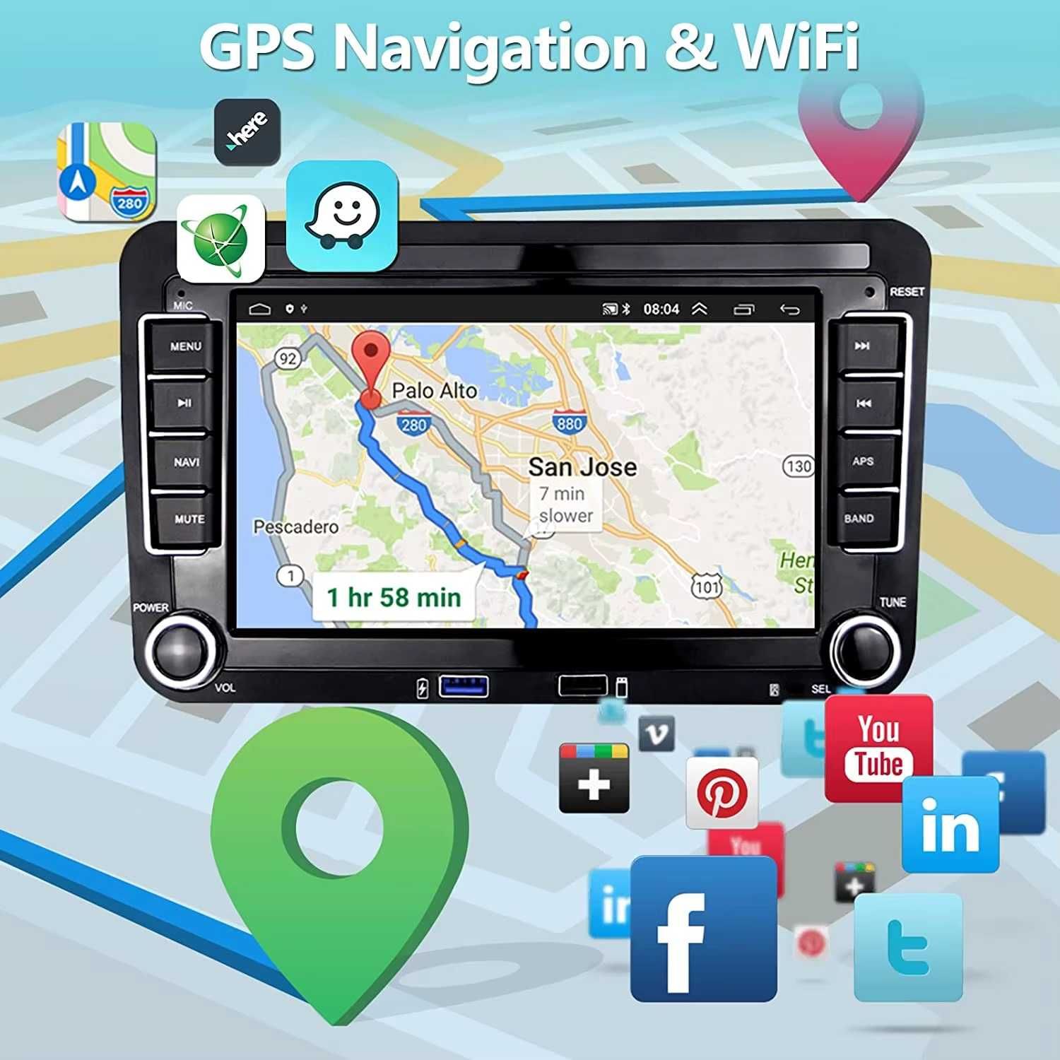 Мултимедия VW volkswagen навигация Golf 5 6 passat Seat Skoda Android