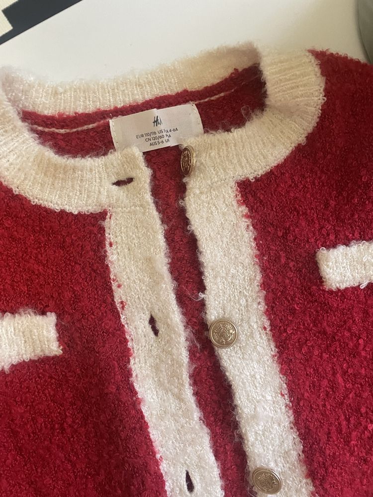 Compleu cardigan+fustita 110/116, H&M