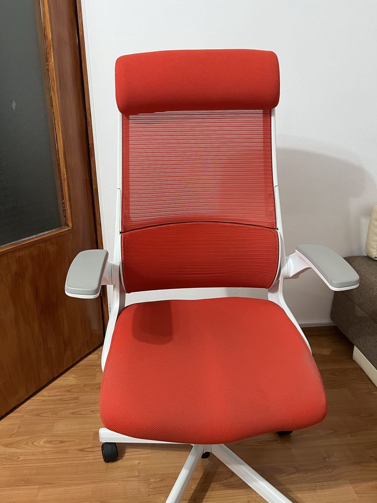 Scaun birou ergonomic Hera, rotativ, material textil, rosu, 1C