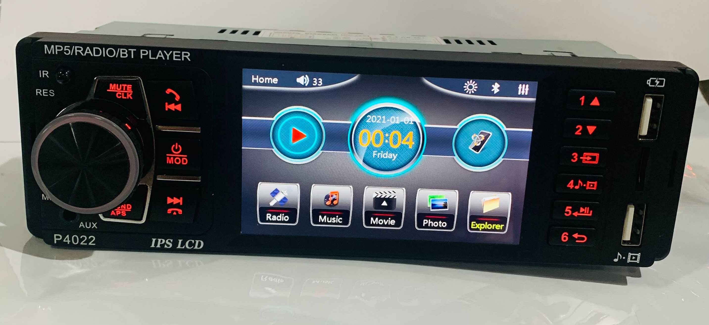 Радио за Автомобил 4.3'' Bluetooth 2USB Дистанционно упр. за волана