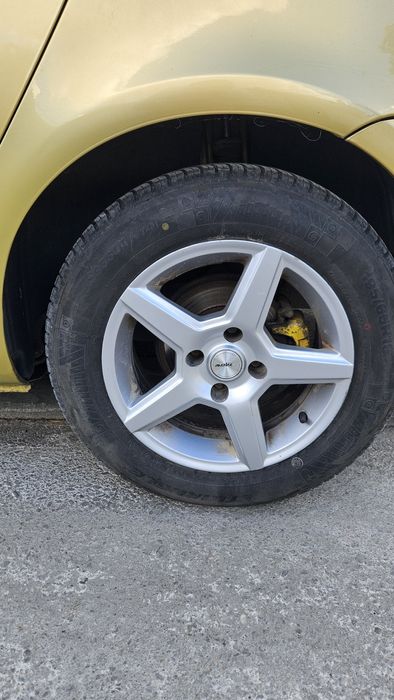 Set 4 roti 15" - jante aliaj 15" 4x108, anvelope All Season 195/65/15
