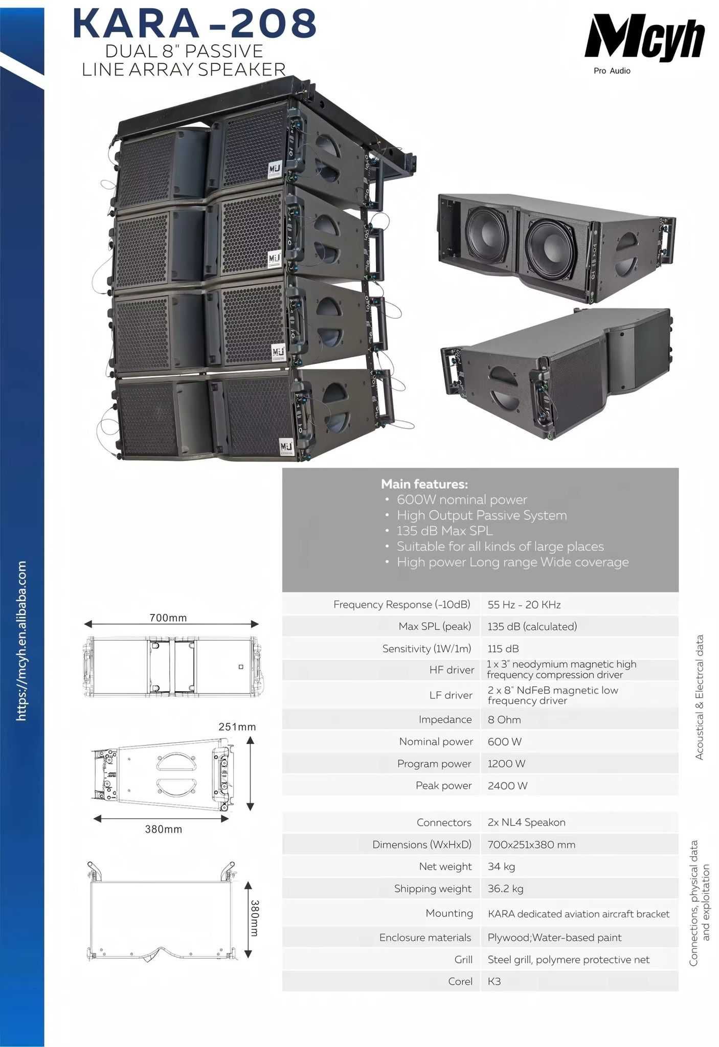 line array 2x8 toli + 3 toli copie kara