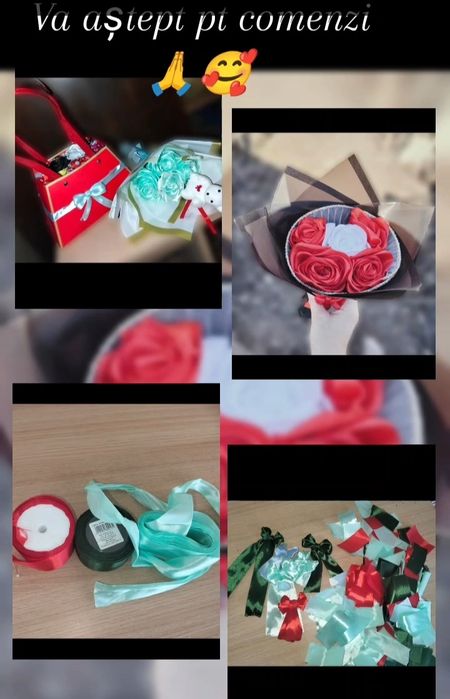 Trandafiri din satin trimit prin curier