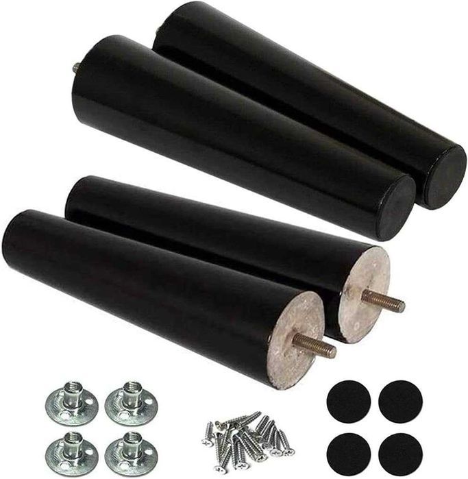 Set 4 picioare mobilier, din lemn masiv, 20 cm