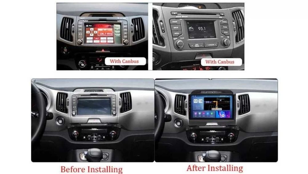 Navigatie Android 11 Kia Sportage 2011-2015 1/8Gb Waze Carplay BT GPS