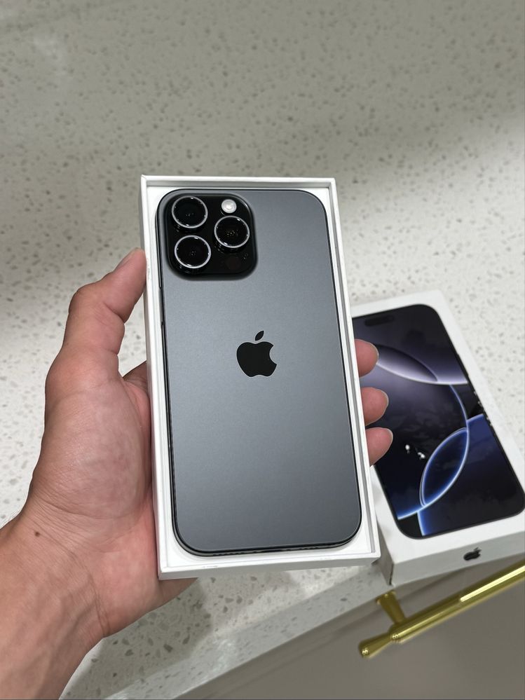 iPhone 16 Pro Max Black yengi karobka dokument