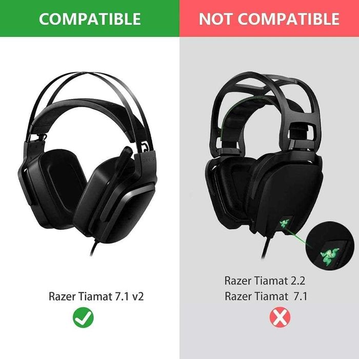 Set 2 bureti pentru casti Razer Tiamat 7.1 V2 - Spuma cu memorie