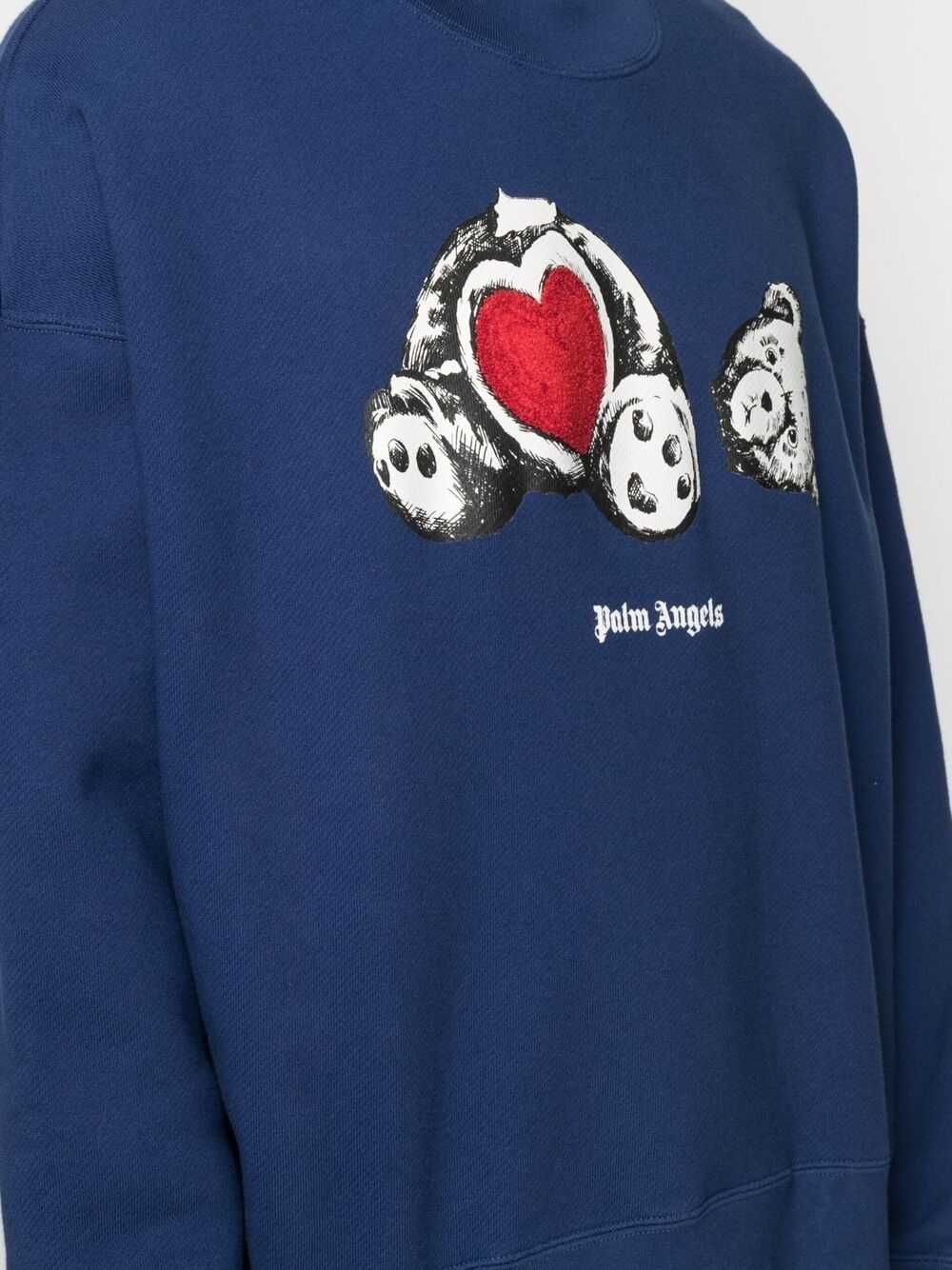 PALM ANGELS Navy Bear in Love Heart Мъжка Блуза тип Пуловер size M