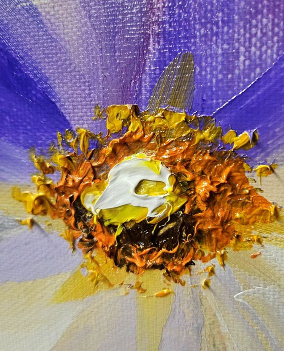 "Абстрактни цветя" Картина 50х40 см, Маслена живопис с шпакла