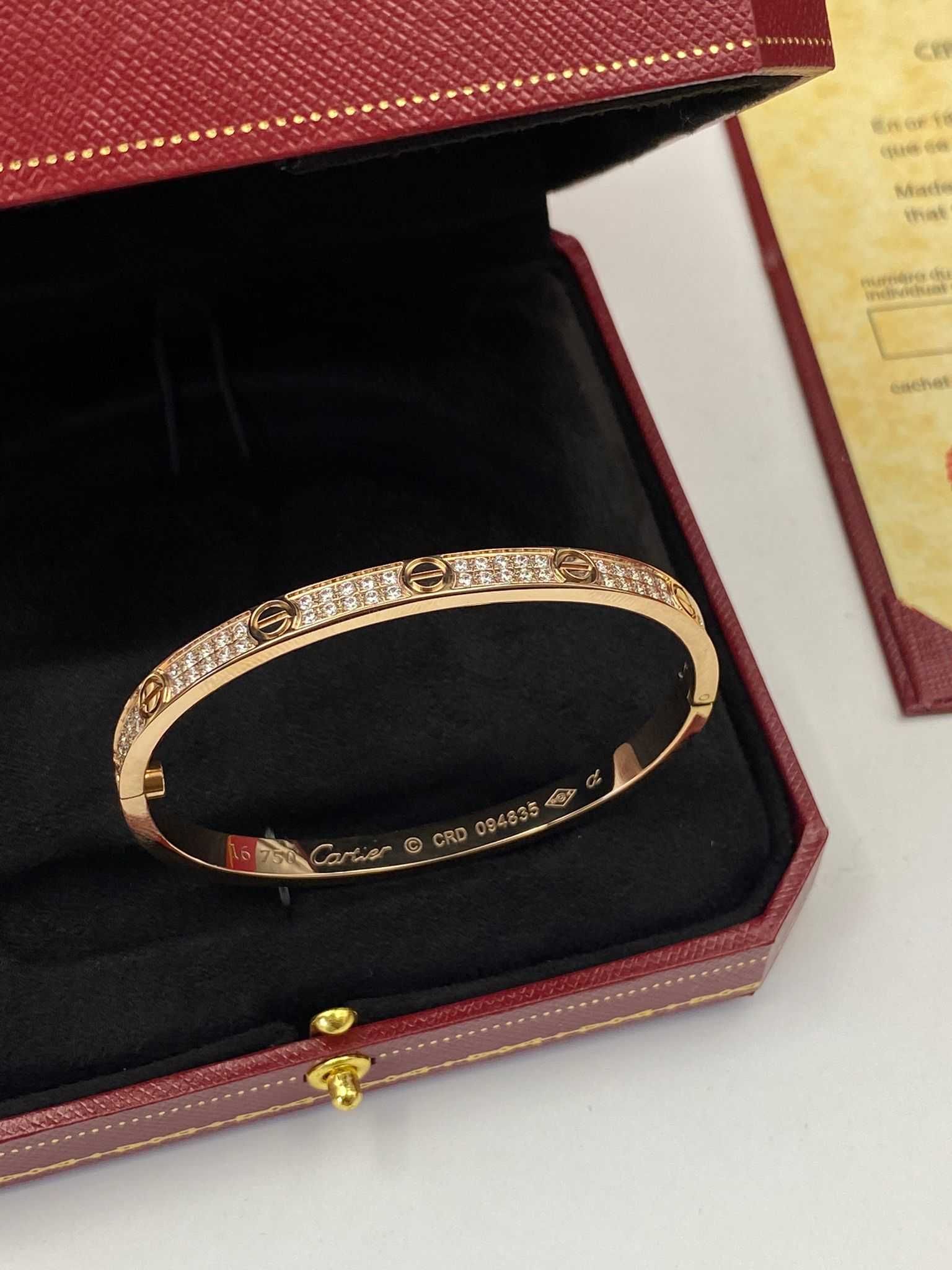 Brățară Cartier LOVE 16 Rose Gold 750 Slim Diamond