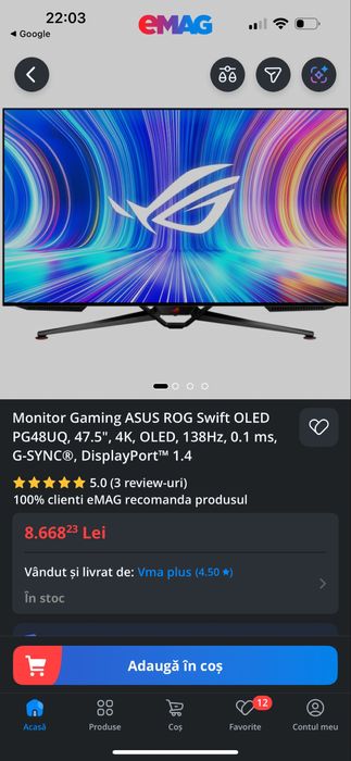 Monitor ASUS ROG Swift OLED