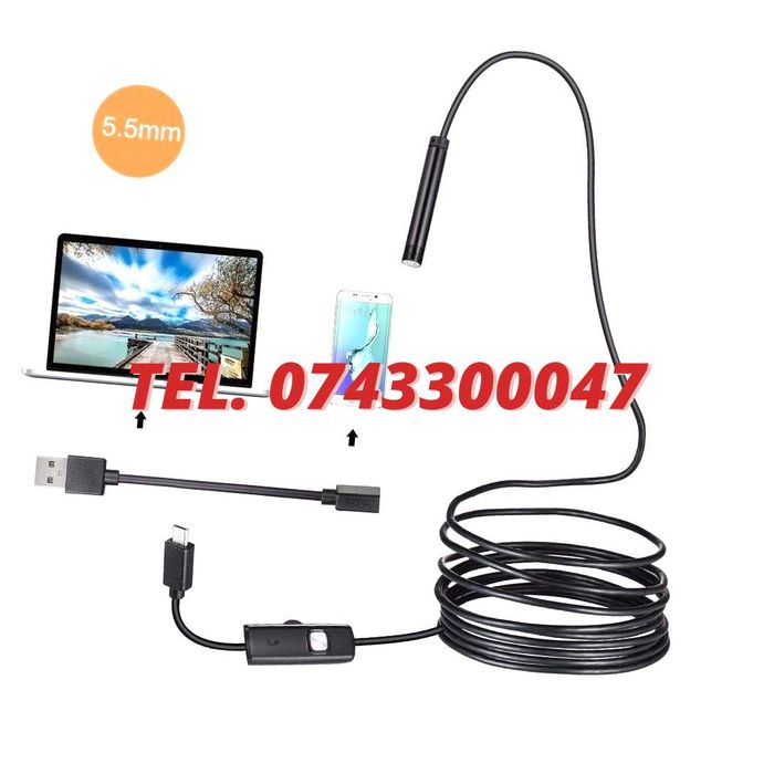 Camera Endoscop Foto Video Diametru 55mm Cablu 2m Waterproof