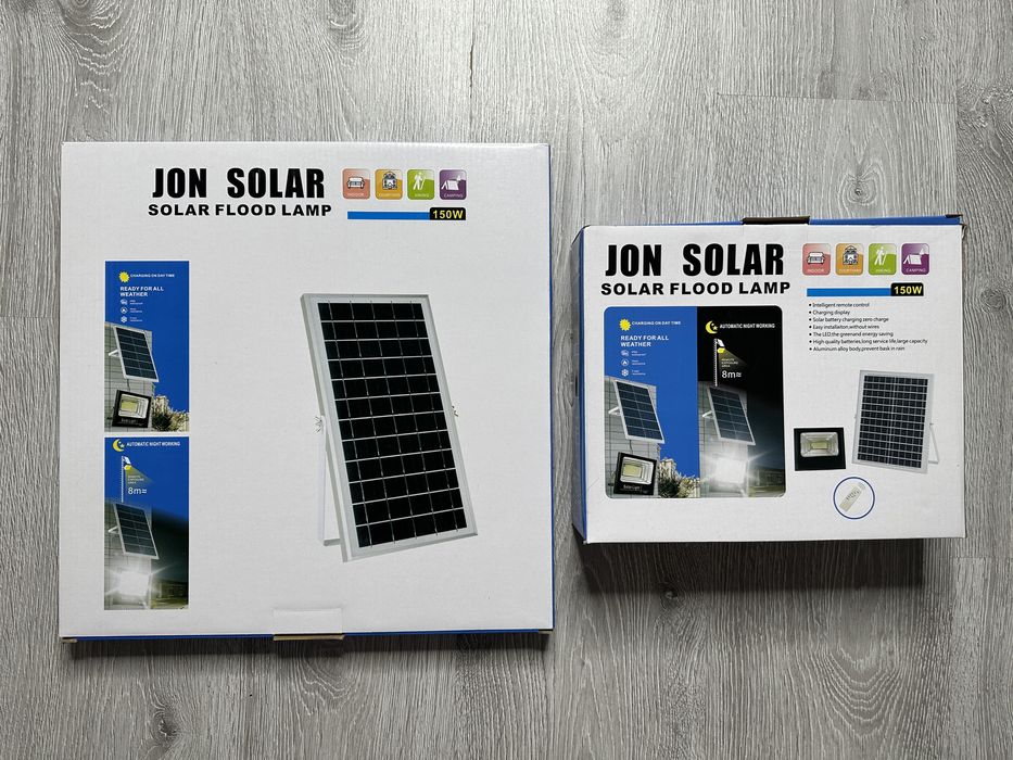 Proiector Solar 'Jon Solar 150W, Lampa Incarcare Solara + Panou Solar