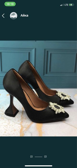 Продам туфли чёрные новын каблуки