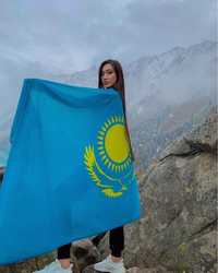 Большой флаг Казахстана. Казахстанские флаги. Оптом и в розницу.