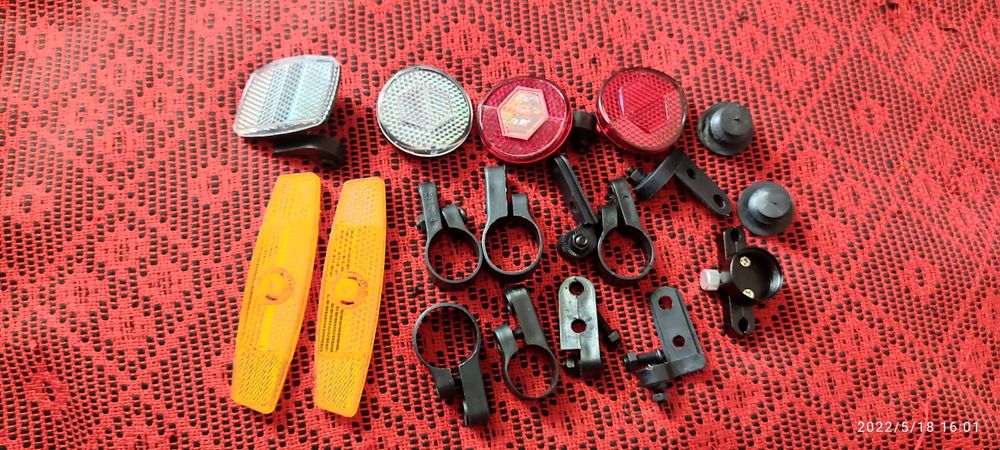 Катафоты, крепление под велозамок, чехол на седло