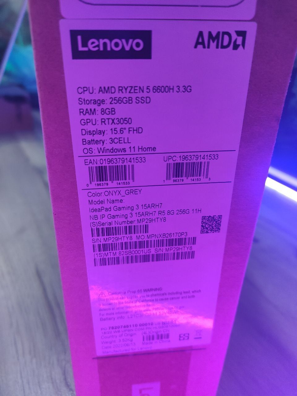 Срочно Игровой Lenovo IdeaPad Gaming 3
Ryzen 5 6600H | NVIDIA RTX 3050