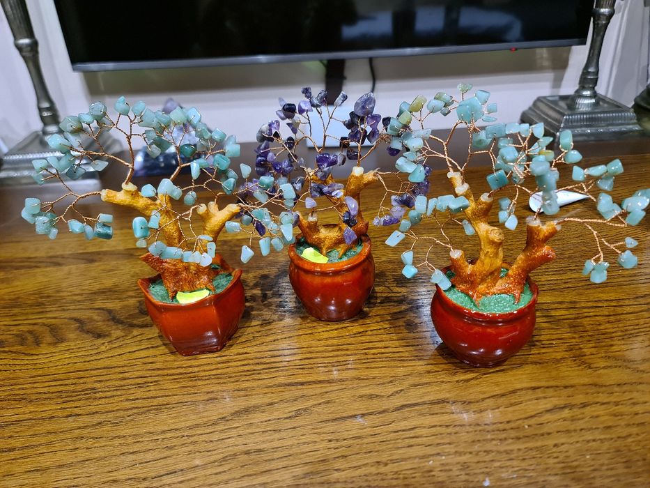 Copacul vietii roditor,cupru și pietre naturale jad si ametist india