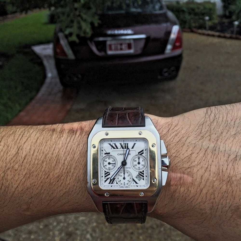 Мъжки Часовници Cartier Santos 100XL сребро злато