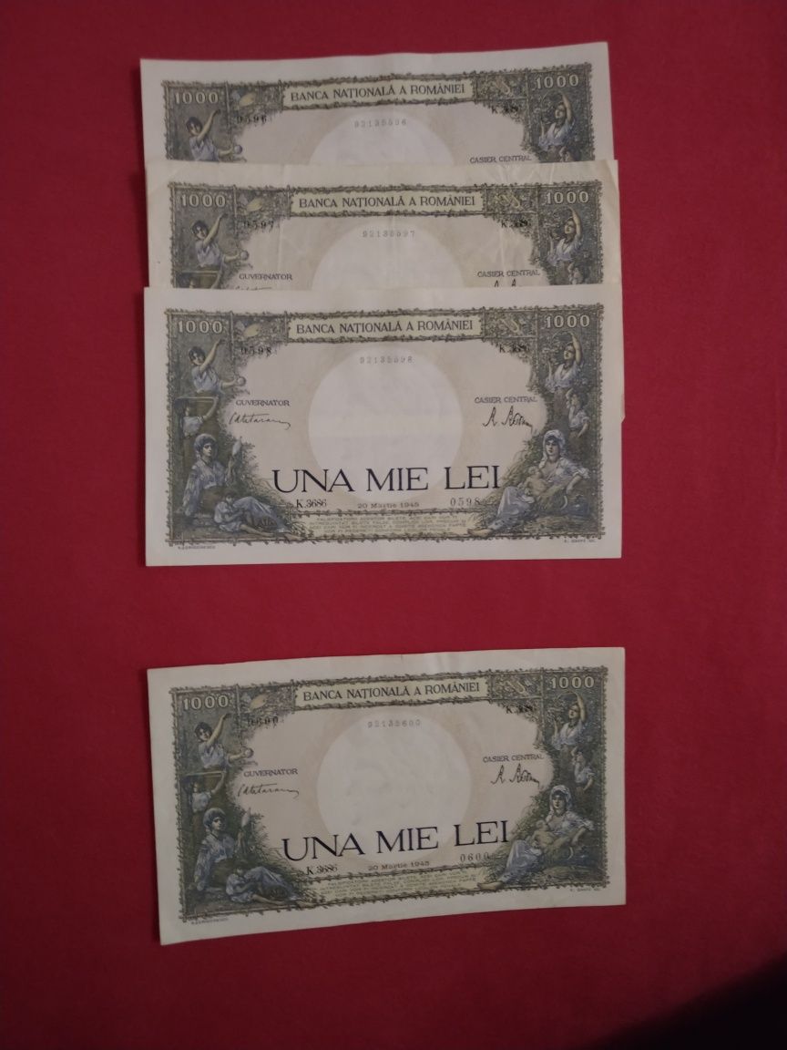 UNA MIE LEI din 1945 serii consecutive