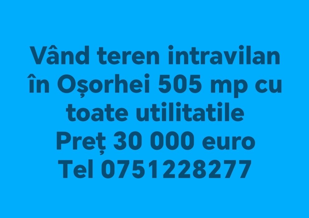 Vând teren intravilan în Oșorhei