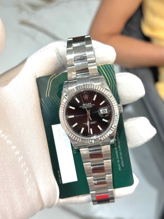 rolex datejust oyster 41mm сребристо/черно