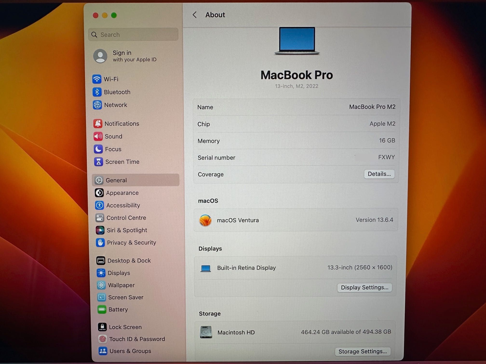 MacBook Pro 13" M2 Chip 8-C CPU, 10-C GPU, 16 RAM, 512 SSD