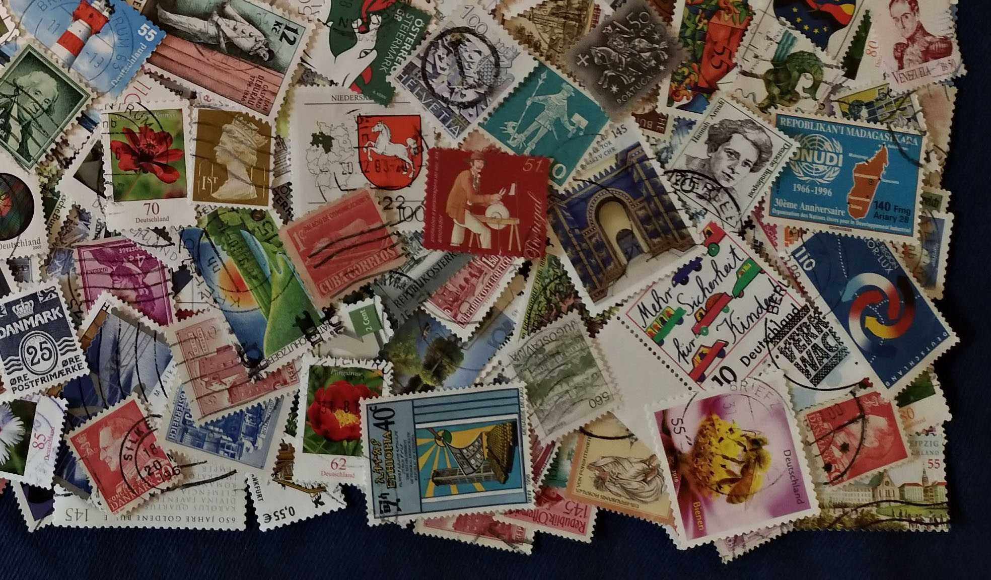 Peste 750 timbre straine stampilate, numai 75 lei!