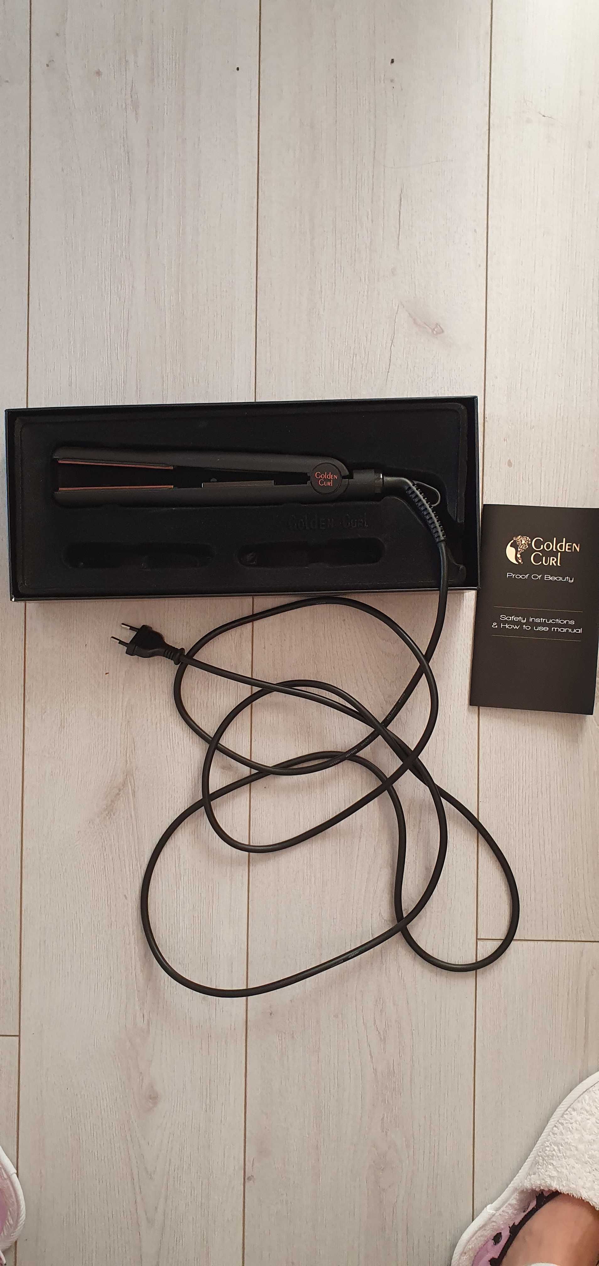 Преса за коса Golden Curl, розово злато, 230 градуса, LED индикация